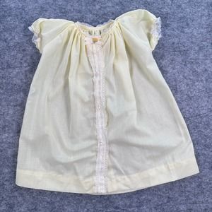 Vintage A Cradle Club Girls Small Yellow Lace and Flower on‎ Bow Front